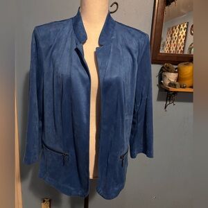 db established 1962, Blue, Faux Suede, Blazer